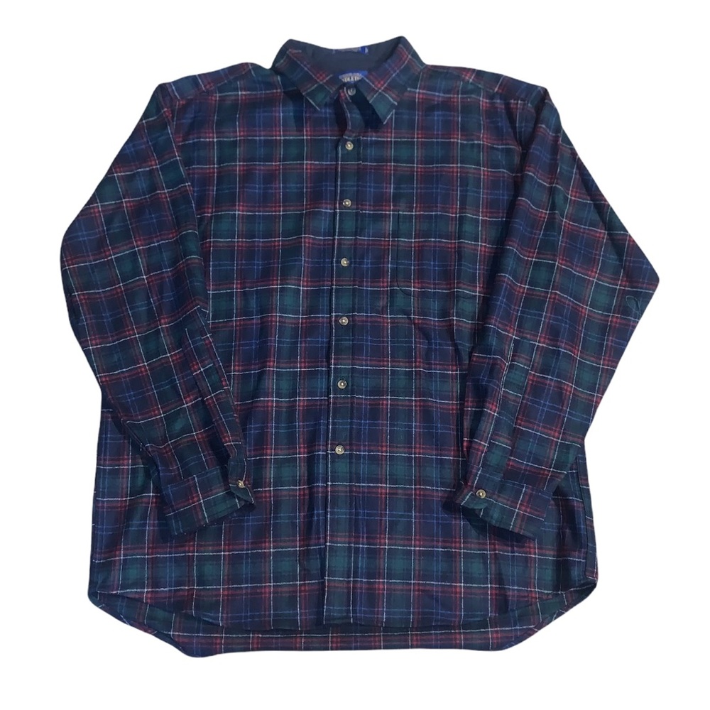 Men’s Pendleton Lodge Shirt Virgin Wool Long Sleeve Plaid Button Up